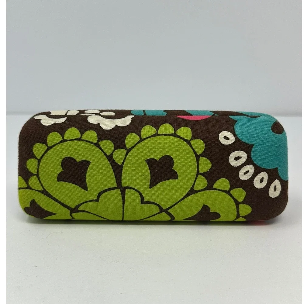 Vera Bradley Lola Floral Hard Clamshell Eyeglass Case Brown Pink Green Blue B0